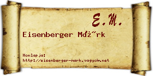 Eisenberger Márk névjegykártya